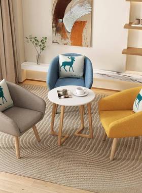 W6办公沙发茶几组合商务接待室会客组合单人小型心理咨询办公室沙