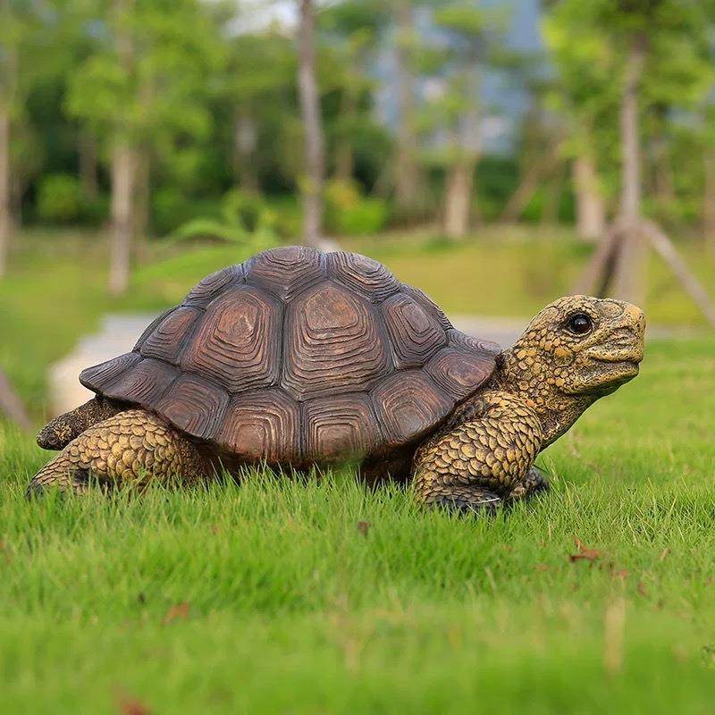 园林花园庭院池塘边草坪水景装饰品树脂动物模型仿真乌龟摆件大小