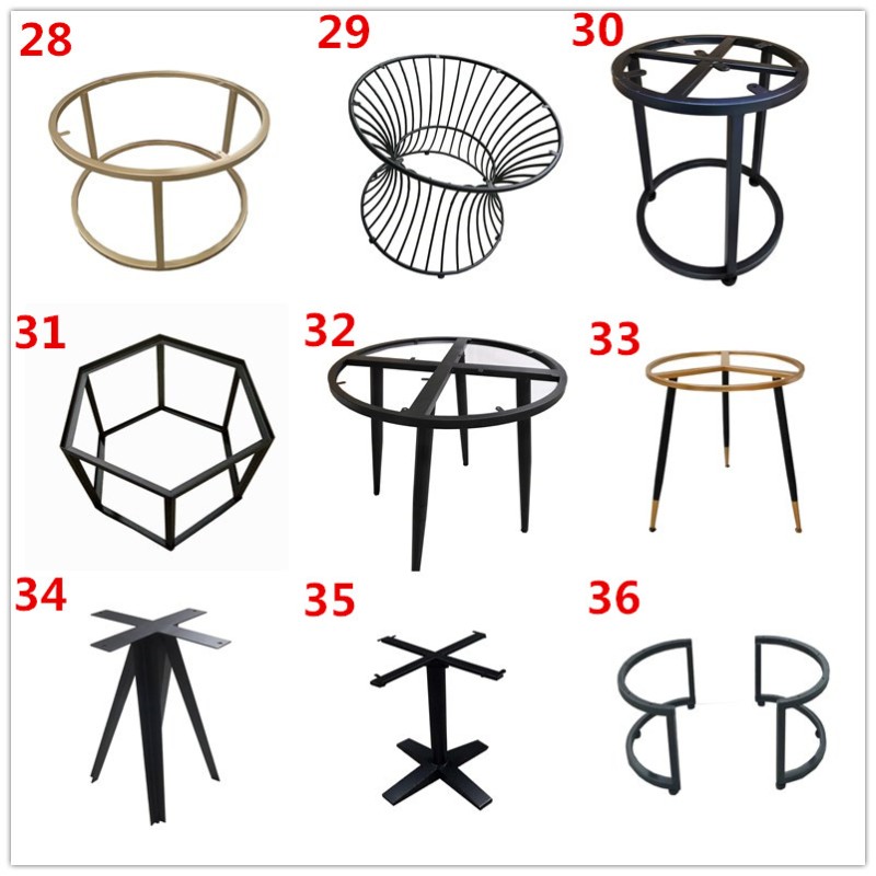 定制铁艺桌脚支架大板桌小茶几桌架办公桌餐台脚书桌脚吧台金属脚