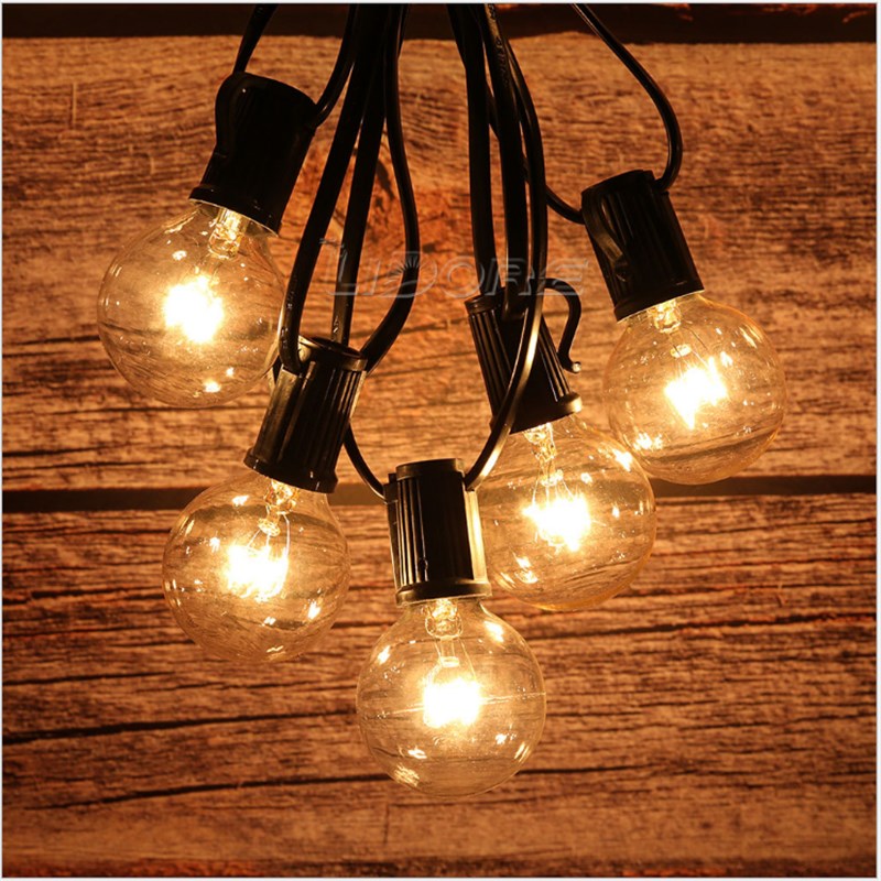 户外太阳能彩灯防水灯串灯钨丝庭院装饰灯圆球复古小灯泡网红挂灯