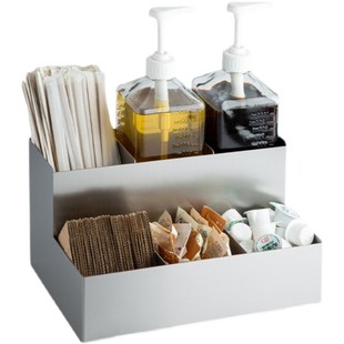 不锈钢糖浆架果露架木质奶茶店用品吧台置物收纳盒糖压瓶架子商用