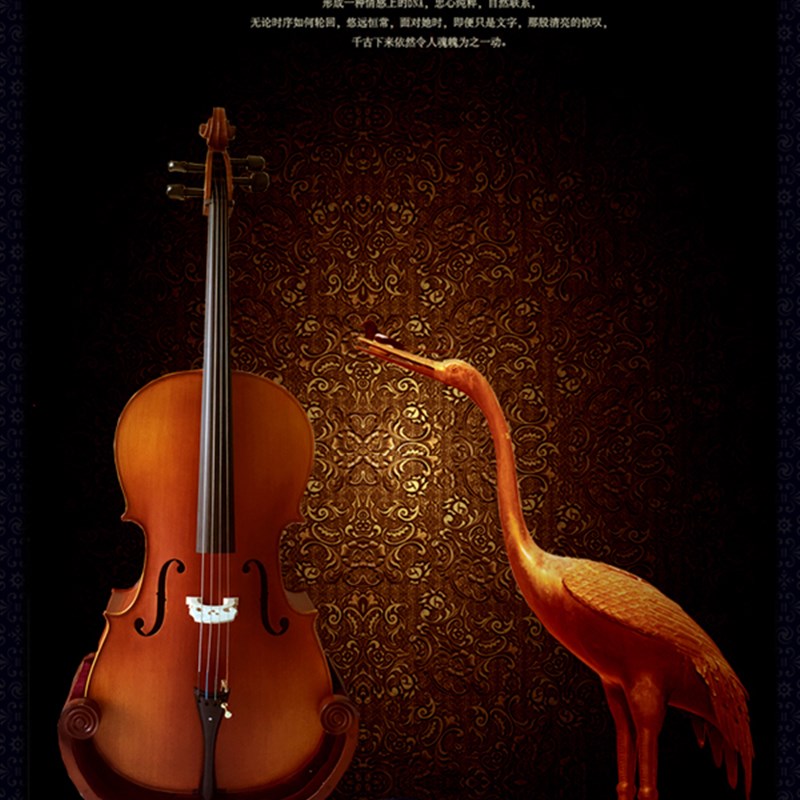 意大利风格 手工花p纹大提琴 初学者儿童练习 摆放显档次
