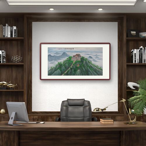 手绘有山无水靠山画南岳衡山祝融峯国画水墨山水画客厅办公室挂画