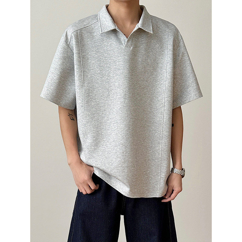 美式休闲珠地棉假两件polo衫男款290g索罗娜拼接短袖上衣T