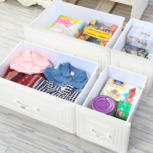 塑料抽屉式收纳箱五斗柜加厚收纳柜带轮多层柜子储物柜多功能家用