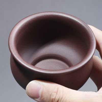 宜兴紫砂茶杯全手工品茗杯原矿老紫泥宰相杯主人杯加厚手工紫砂杯