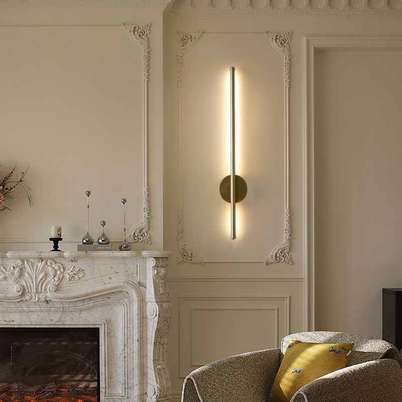 免安装磁吸充电池客厅壁灯格栅极简背景墙装饰氛围长条卧室床头灯