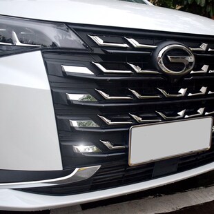 广汽传祺M6pro中网外观改装 饰亮条不锈钢贴片 件gm6前脸专用中网装