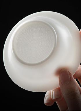 冰种玉瓷过滤器中国白素烧羊脂玉全瓷孔茶漏滤组陶瓷茶隔茶具配件