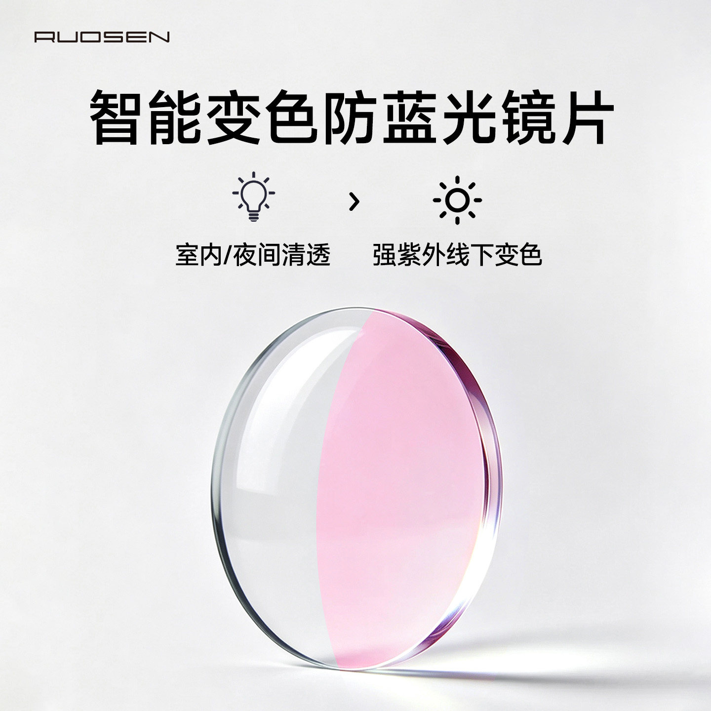 定制变色近视太阳镜片防蓝光