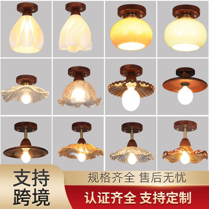 简约led客厅卧室阳台过道氛围吸顶灯走廊玄关桃木色家装吸顶灯饰