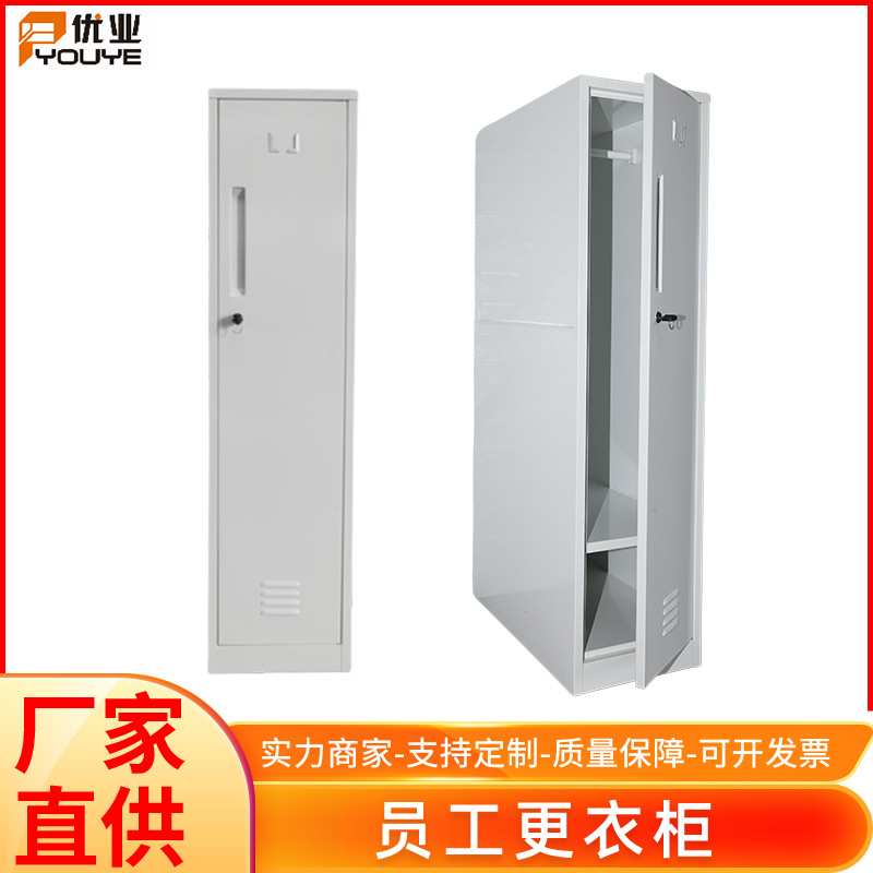 工厂铁皮更衣柜带通风孔衣橱柜钢制员工宿舍更衣柜双层储物柜