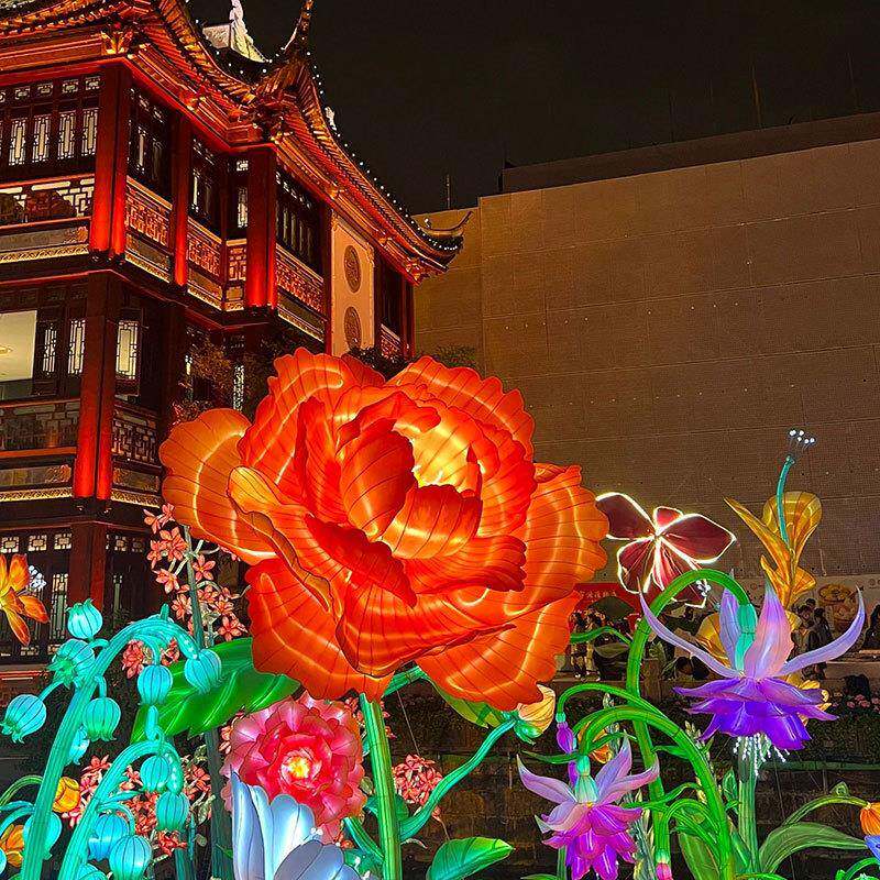 龙年大型花灯文旅夜游城牡丹花灯笼装饰布置节日中式灯笼摆件