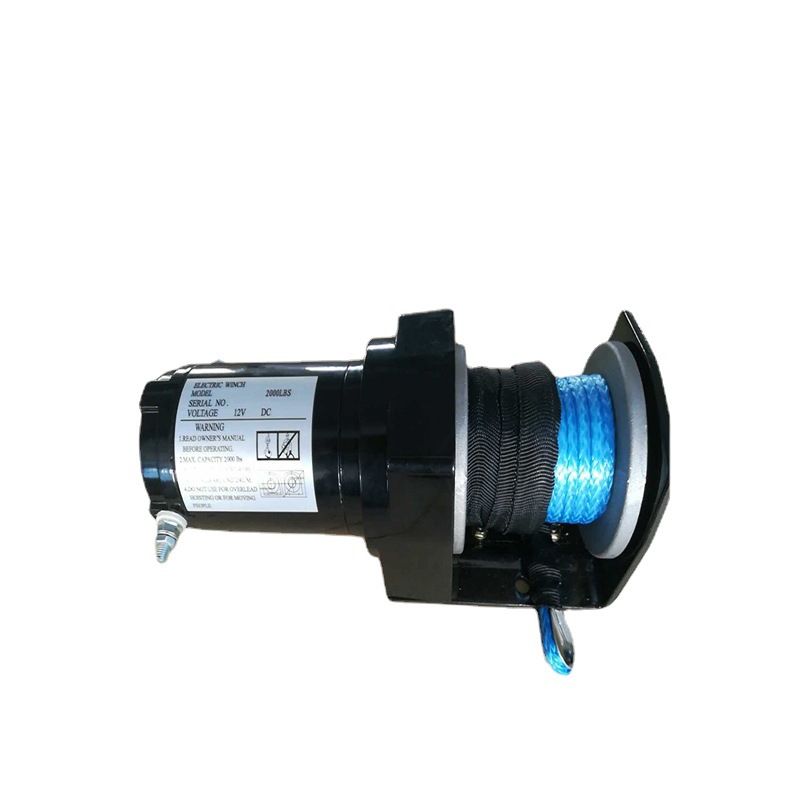 ATV电动绞盘 2000磅电动绞车带尼龙绳 小型便携式绞盘 厂家直销