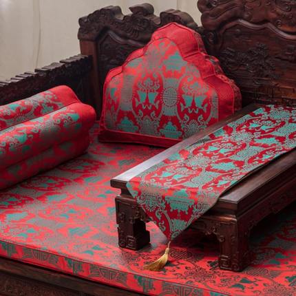 红木沙发坐垫套中式高档罗汉床垫子五件套云枕如意枕中国风靠垫