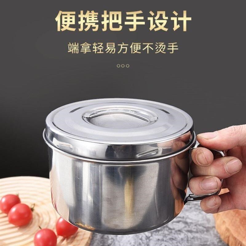 不锈钢泡面碗带盖c汤面饭t盒学生碗食堂打饭碗快餐方便面杯带筷勺