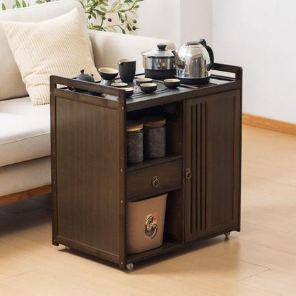 家用移动茶台非实木茶桌侧边茶水柜客厅沙发边几小户型茶几新中式