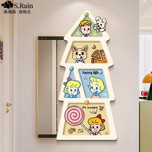 多巴胺全身镜装饰画玄关挂画暗藏式推拉穿衣镜可关闭镜子画高级感