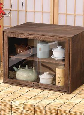 9C实木自由组合格子防尘玻璃门收纳储物柜落地小置物柜单个书柜木