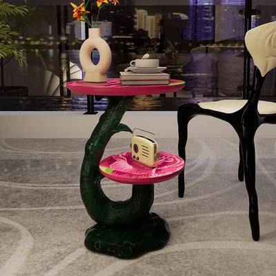 玫瑰双层边几沙发客厅2025新款创意高级感艺术设计师小茶几