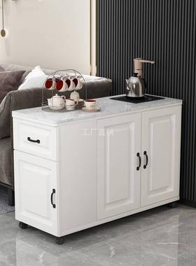 沙发边几边柜侧边扶手柜可移动茶水柜轻奢大理石内嵌烧水壶茶台桌