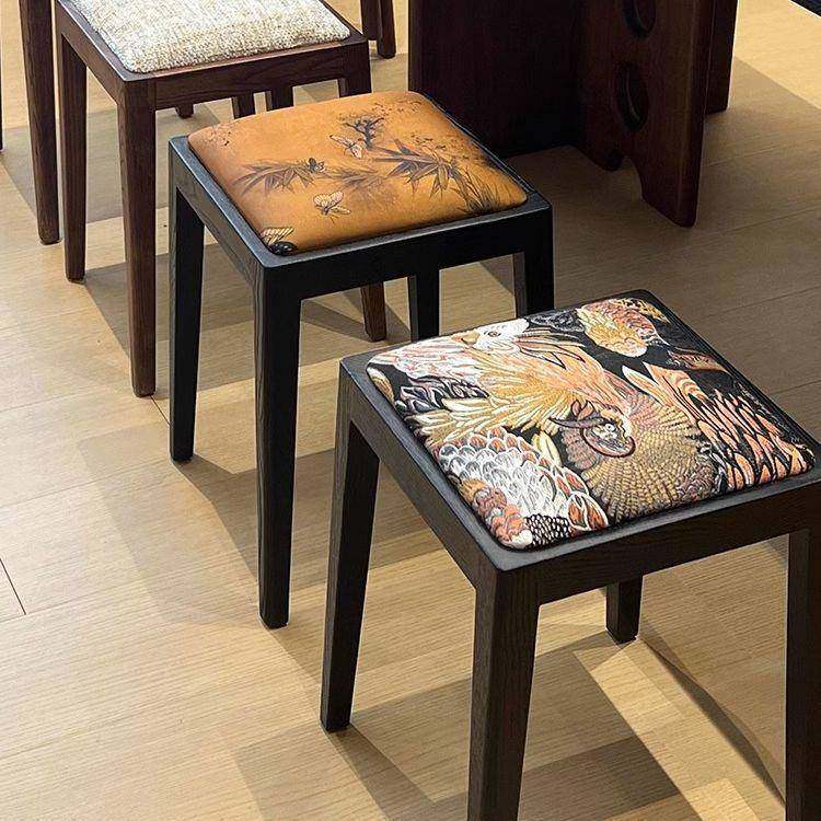 新中式实木家用加厚软包凳子可折叠放省空间圆形方形餐厅复古餐椅,清洗/食品/商业设备,风口/风叶/风机配件,淘宝优惠券,粉丝福利购,淘宝优惠卷