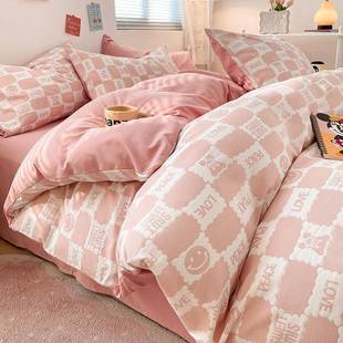 水洗棉四件套 小清新泡泡棉磨花立体款 新款 畅销床包床笠