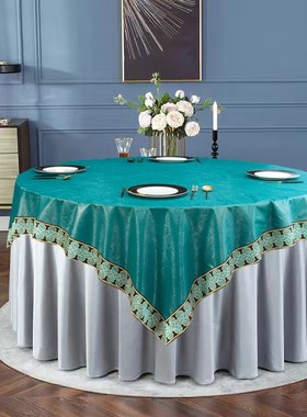 圆桌布防水c防油免洗防烫餐桌垫欧式酒店餐厅圆形圆桌桌垫灰色台
