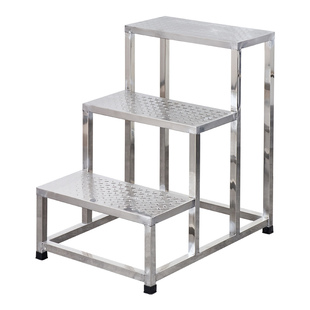 不锈钢台阶踏步304家用小楼梯脚踏凳梯不锈钢凳子全钢两步三步凳