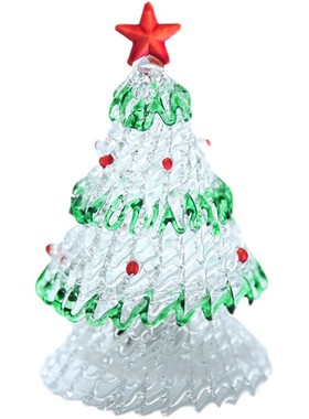 圣诞礼物手工玻璃圣诞树摆件创意客厅卧室办公室桌面圣诞装饰摆件