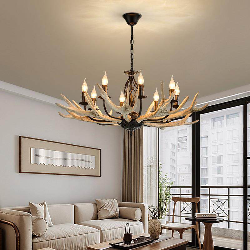 鹿角灯美式复古鹿角吊灯北欧工业风客厅餐厅民宿小木屋服装店灯具,3C数码配件,USB灯,淘宝优惠券,粉丝福利购,淘宝优惠卷