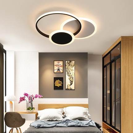 卧室吸顶灯简约大气现代led吸顶灯2023年新款创意圆环主卧房间灯