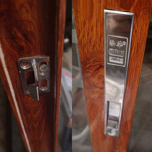 荣华门锁老式 90铝合金门窗双面钩锁自动弹簧勾锁平移门锁阳台碰锁