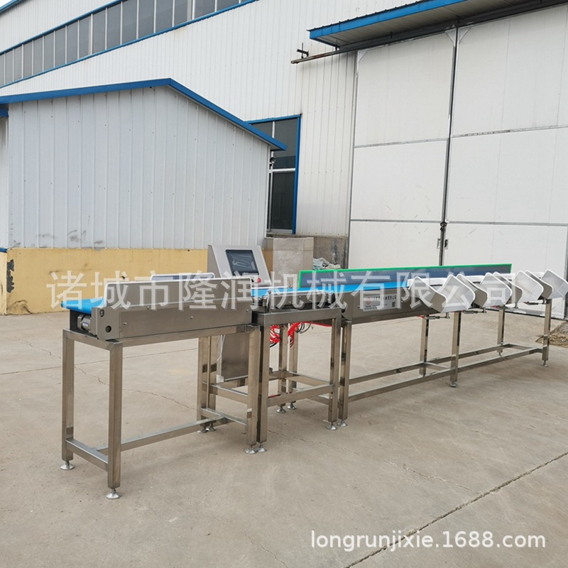 商用全自动带鱼鲅鱼称重分级机 活鱼检重重量分选机 效率高