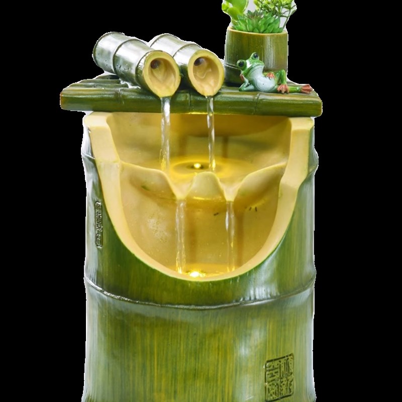 竹子流水生财摆件办公室桌面循环C水盆景节节高升客厅装饰日常送