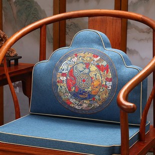 新中式靠山枕元宝靠垫红木椅子靠垫祥云枕大靠枕沙发垫靠背垫定制