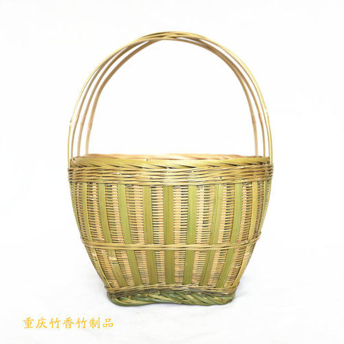 提篮竹编精品手提篮子竹篮农村水果采摘筐菜篮鸡蛋筐购物道具包邮