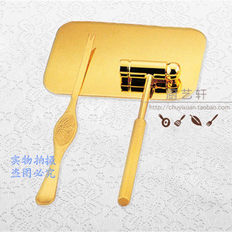 出口欧美 高档不锈钢/镀银/镀金蟹锤 吃蟹工具 蟹具 食蟹八件用具