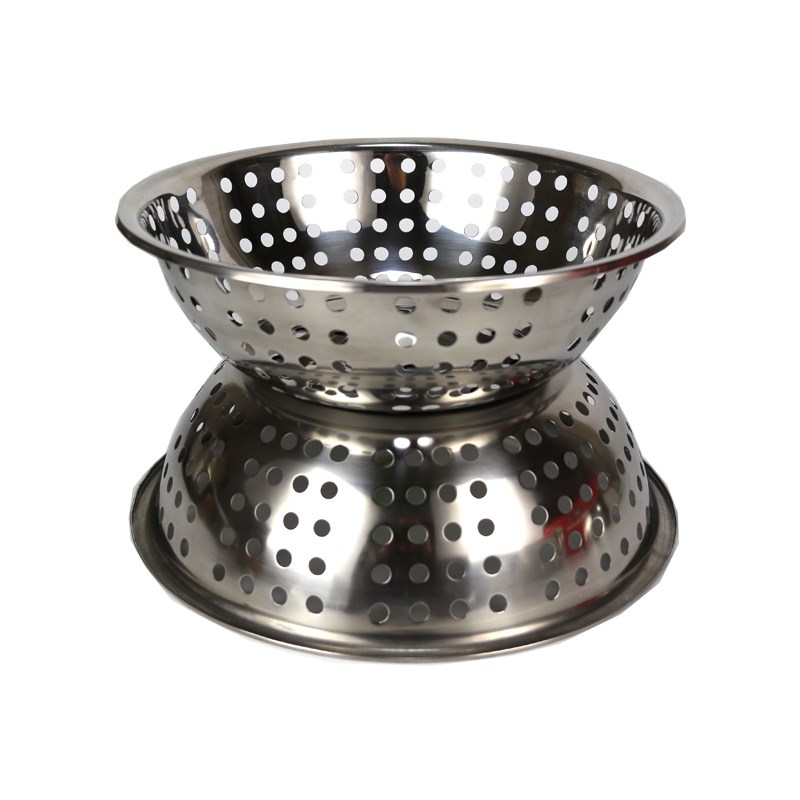 筛大眼孔漏盆淘米篮沥水洗菜篮滤水盆不锈钢洗米盆小孔大笊篱包邮