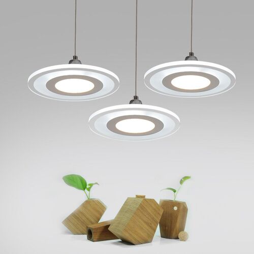 新款超薄亚克力餐l厅灯吊灯三头简约现代创意飞碟灯具饭厅灯餐桌