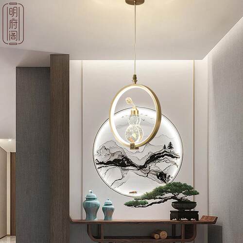 亿大灯饰新中式全铜小吊灯古风床头灯餐厅吧台吊灯茶室书房灯具过
