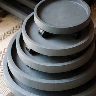 塑料花盆托盘圆形方形接水底托加厚花盆移动带滑轮滚轮万向轮底座