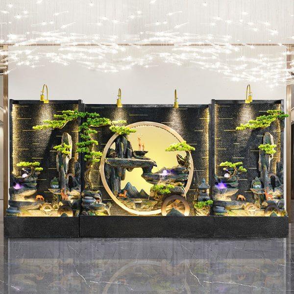假山水景摆件户外鱼池造景庭院水幕墙屏风酒店玄关循环流水背景墙,家居饰品,户外/庭院摆件,淘宝优惠券,粉丝福利购,淘宝优惠卷