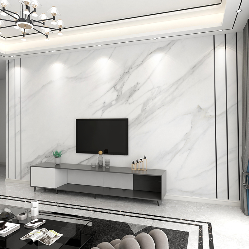墙纸3D大理石纹现代简约电视背景墙壁布客M厅壁纸装饰影视墙布壁