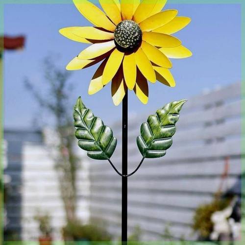 铁艺风车户外花园装饰旋转庭院幼儿园创意向日葵阳台布置造景摆件