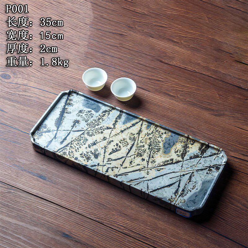 广西天然奇石观赏石草花石手艺人手作山水干泡茶盘工艺品客厅茶桌