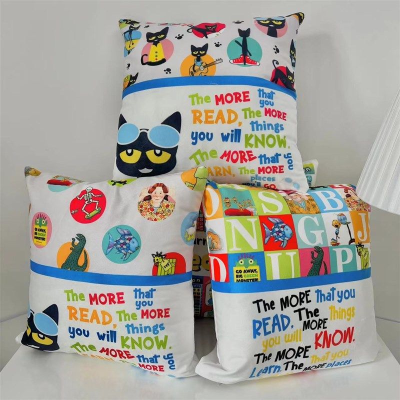 绘本馆图书室幼儿园儿童房阅读角英文环创装饰枕头卡通抱枕玩具,玩具/童车/益智/积木/模型,其它早教玩具类,淘宝优惠券,粉丝福利购,淘宝优惠卷