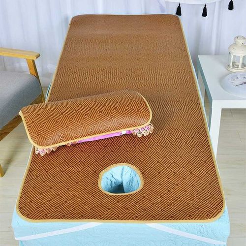 2024新款美容床凉席夏季美容院专用足浴按摩推拿床小席子加厚带洞