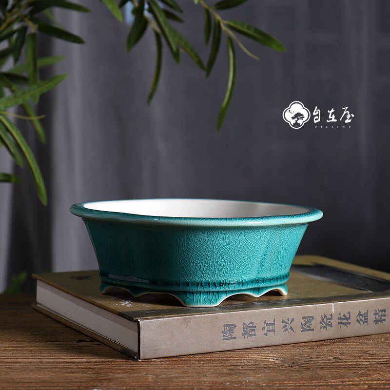 翠竹海棠盆精品微型花盆 陶瓷釉盆 微型绿植盆景多肉盆