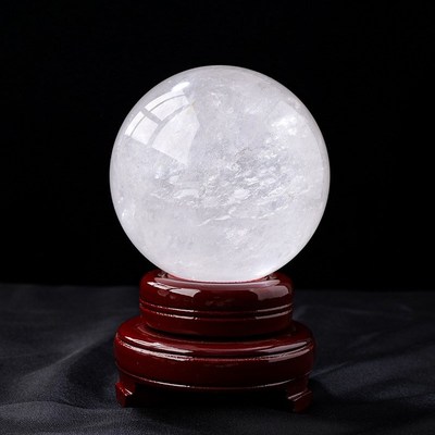 白水晶球摆件天然原石客厅装饰摆件家居饰品办公室乔迁送礼工艺品